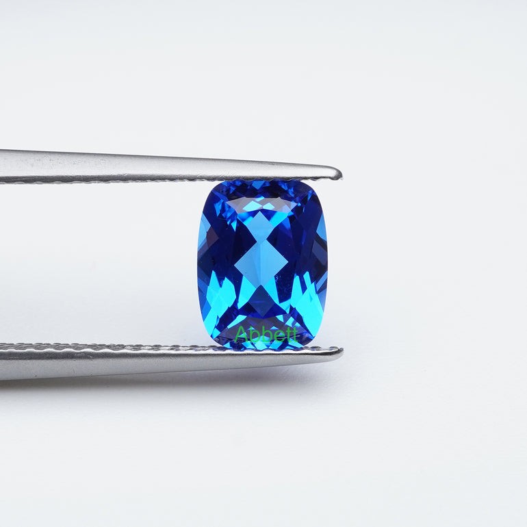 Antique cushion lab grown cobalt spinel