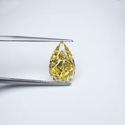 Pear lab grown yellow diamond