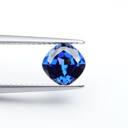 Cushion lab grown blue sapphire