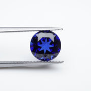 Round lab grown blue sapphire