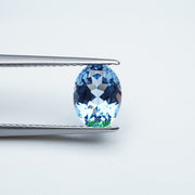 Oval lab grown aqua spinel