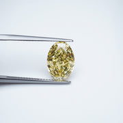 Oval lab grown yellow diamond