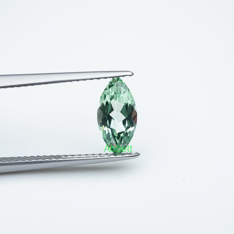 Marquise lab grown green sapphire