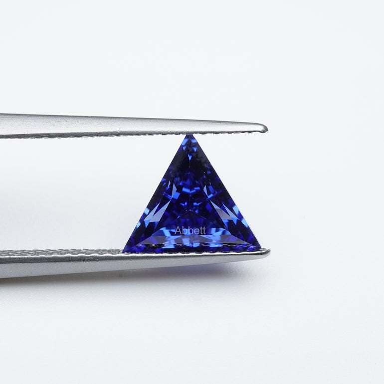 Triangle lab grown blue sapphire