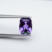Cushion lab grown purple sapphire