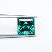 Square princess green moissanite