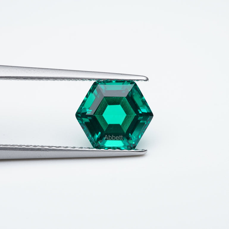 Hexagon lab grown emerald