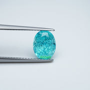 Oval lab grown Paraiba YAG ice crush