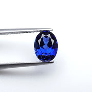 Oval lab grown blue sapphire