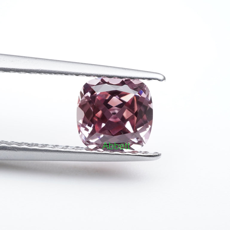 Cushion lab grown champagne sapphire