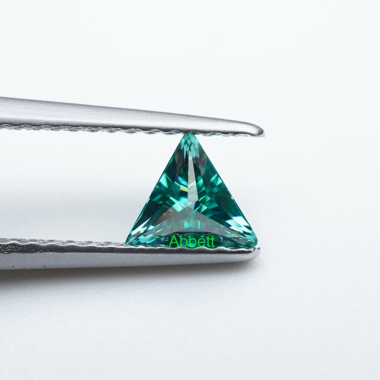 Triangle green moissanite