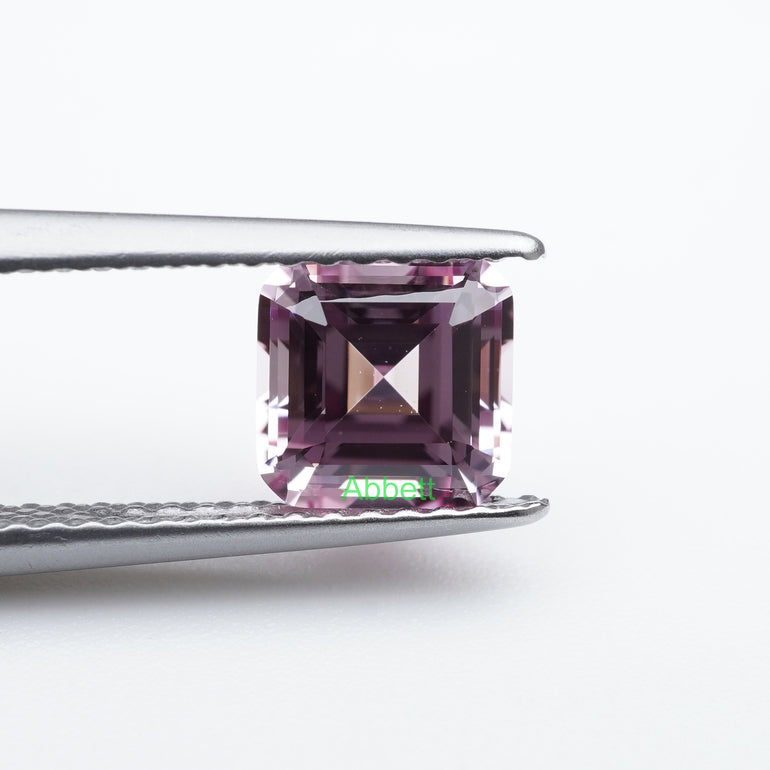 Asscher lab grown champagne sapphire