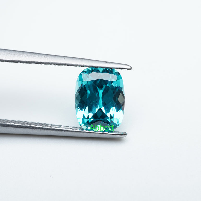 Antique cushion lab grown Paraiba YAG