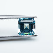 Asscher lab grown santa maria sapphire