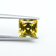 Square princess lab grown yellow sapphire