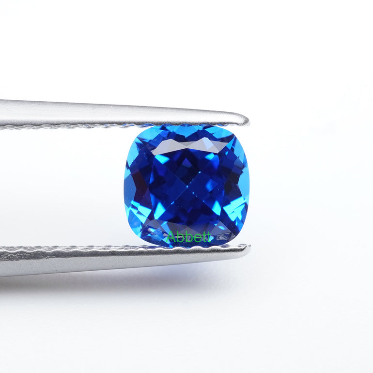 Cushion lab grown cobalt spinel