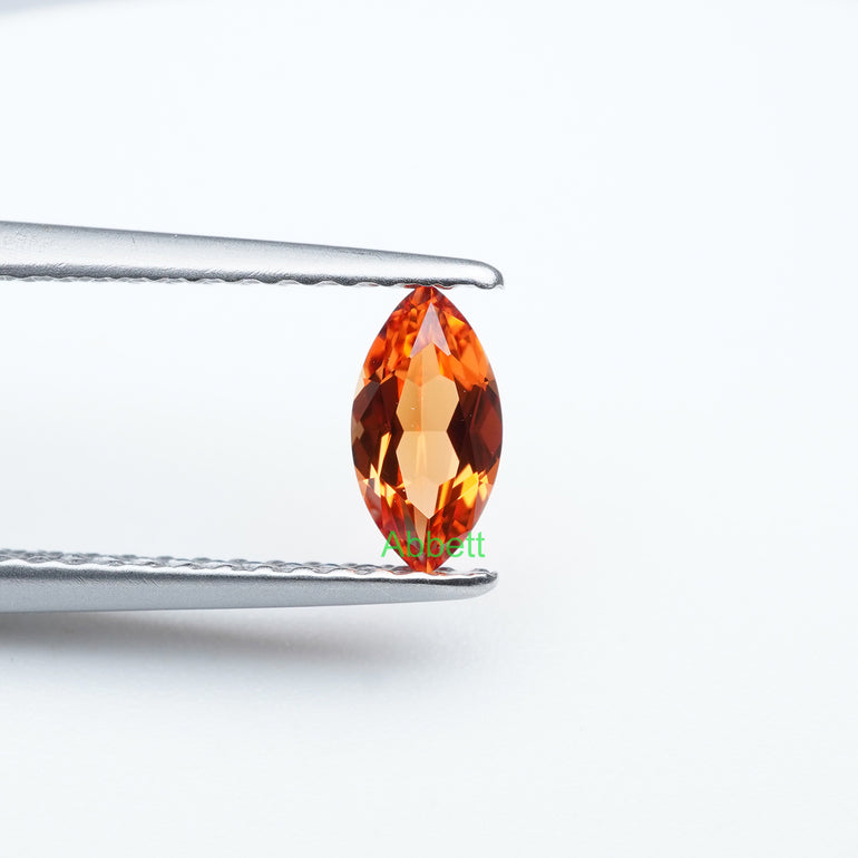 Marquise lab grown orange sapphire