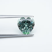 Heart lab grown green sapphire