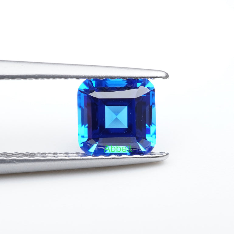 Asscher lab grown cobalt spinel