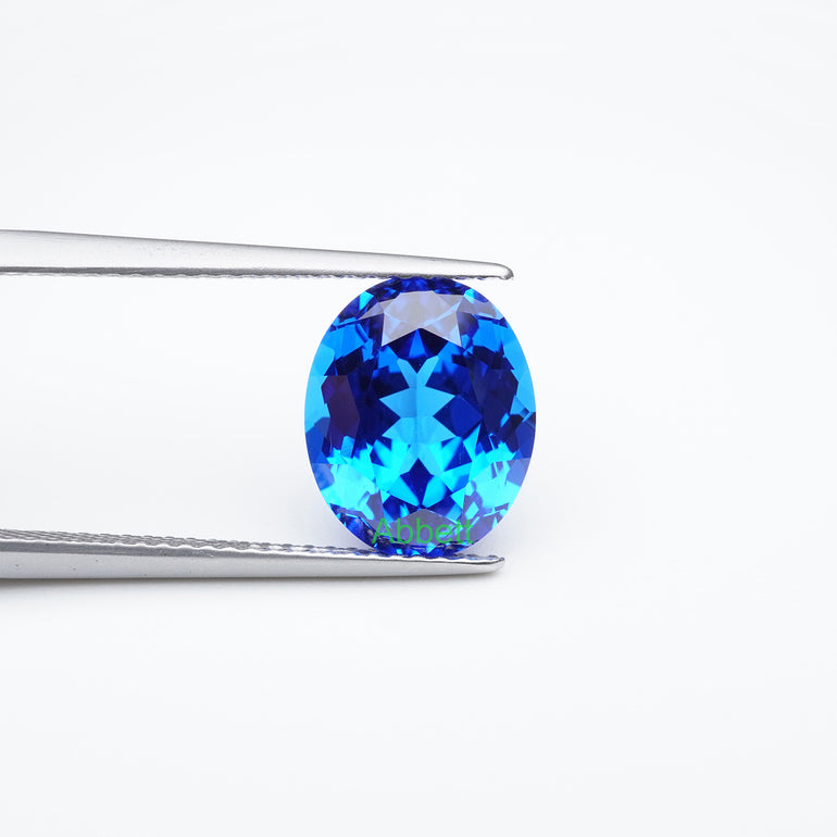 Oval lab grown cobalt spinel