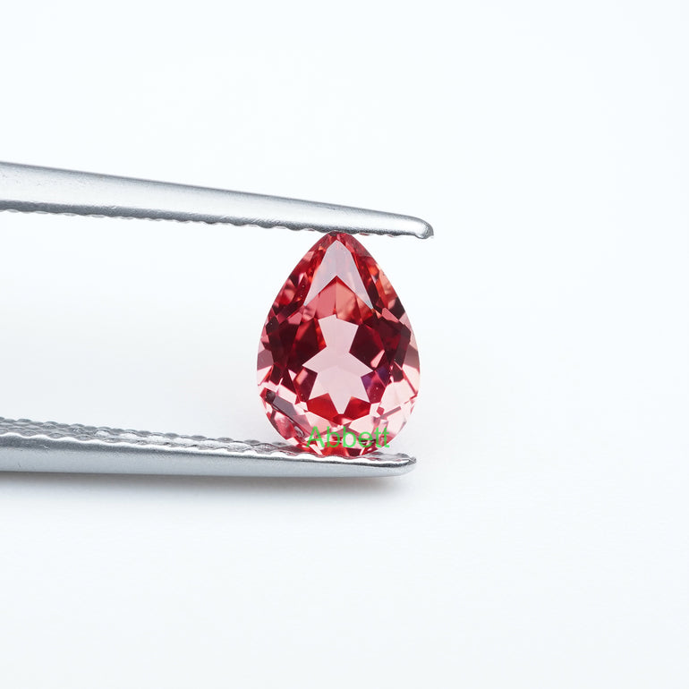 Pear lab grown sunset coral padparadscha sapphire