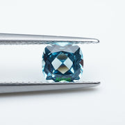 Cushion lab grown santa maria sapphire