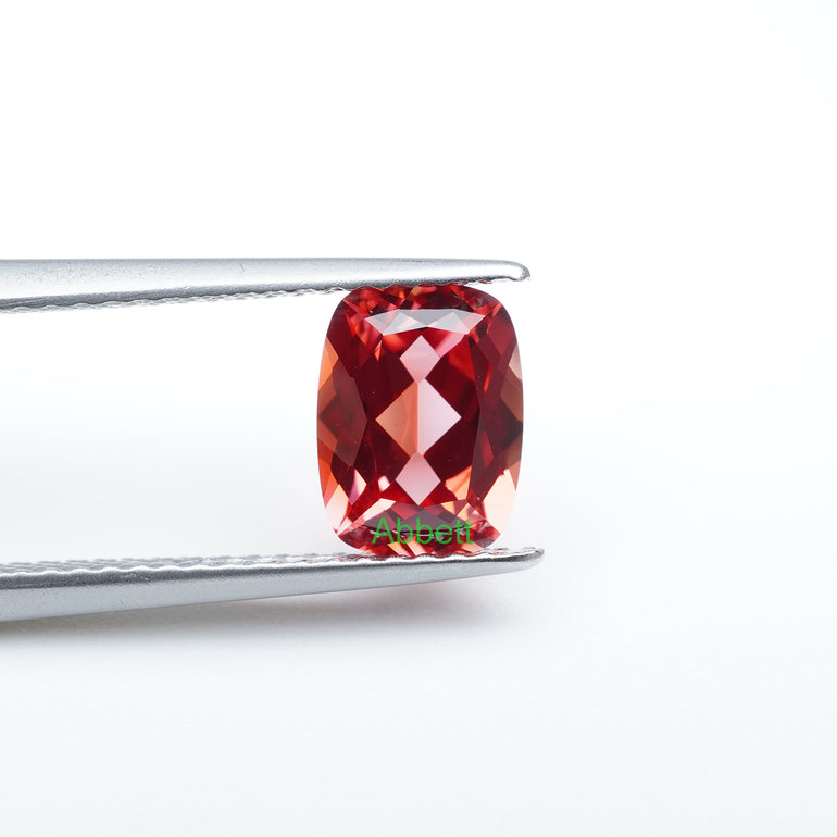 Antique cushion lab grown sunset coral padparadscha sapphire