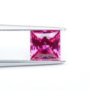 Square princess lab grown hot pink sapphire