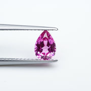 Pear lab grown hot pink sapphire
