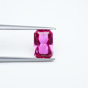 Radiant lab grown hot pink sapphire