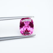 Antique cushion lab grown hot pink sapphire