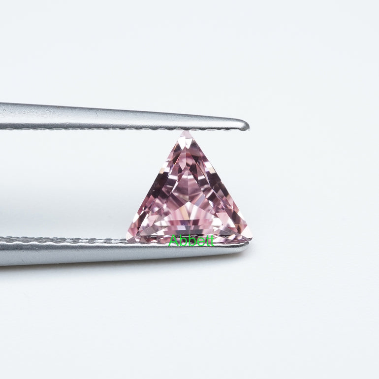 Triangle lab grown light pink sapphire