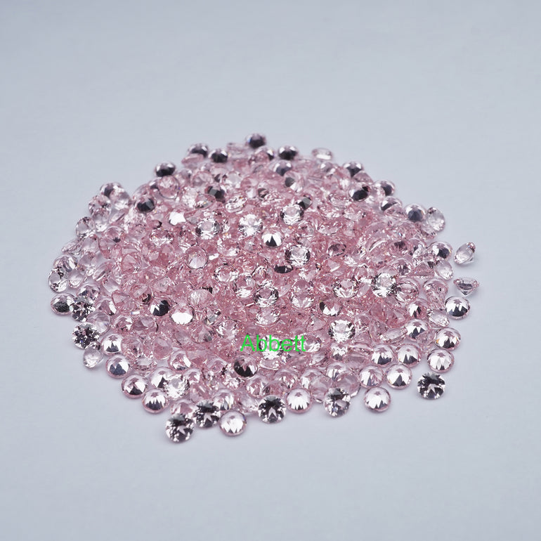 Round Lab grown light pink sapphire melee