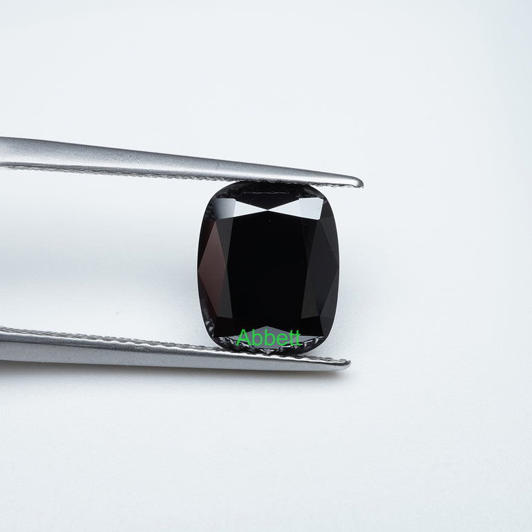 Elongated cushion black moissanite