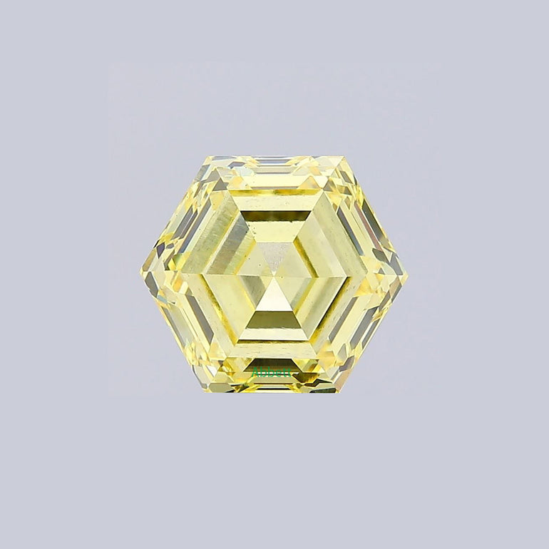 Hexagon lab grown yellow diamond