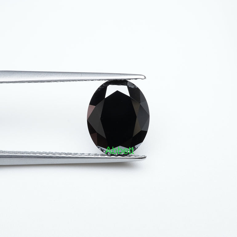 Oval black moissanite