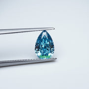 Pear lab grown blue diamond