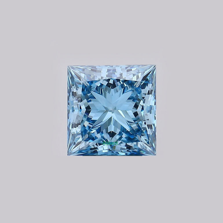 Square princess blue VVS2-VS2 lab grown diamond