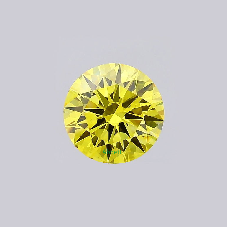 Round lab grown yellow diamonds