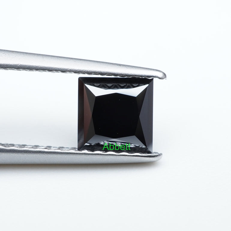 Square princess black moissanite