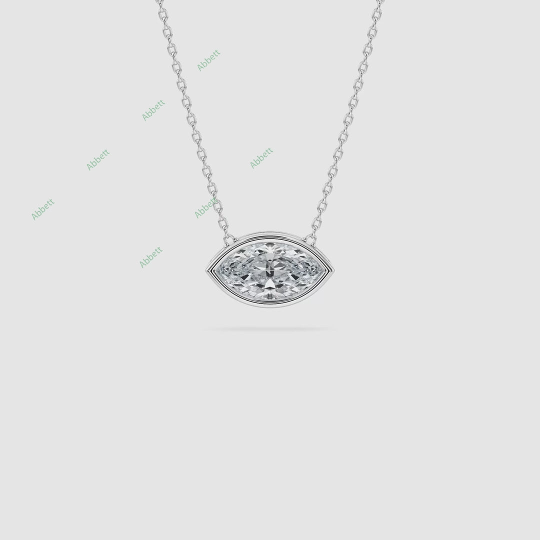 Bezel, East West Solitaire Pendant PESO025