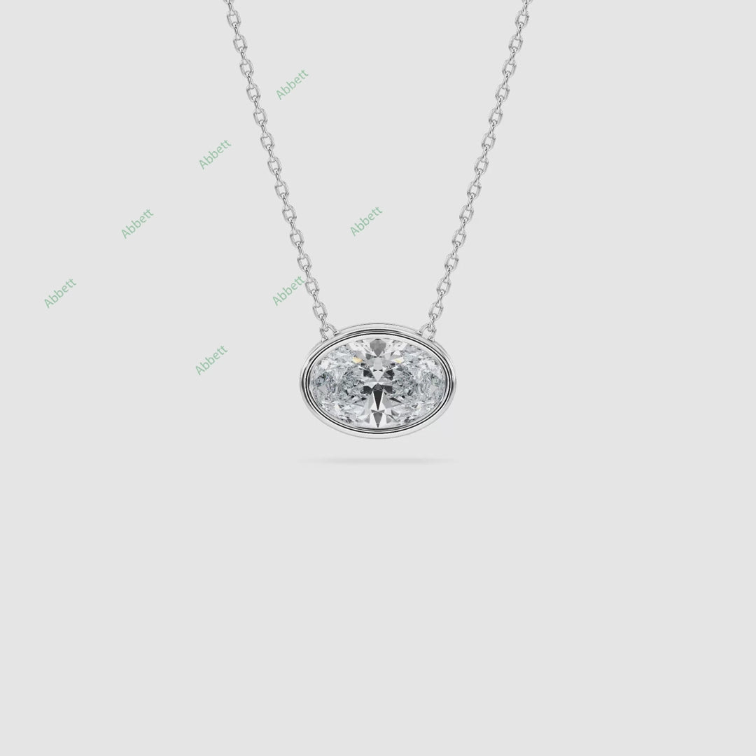 Bezel, East West Solitaire Pendant PESO023