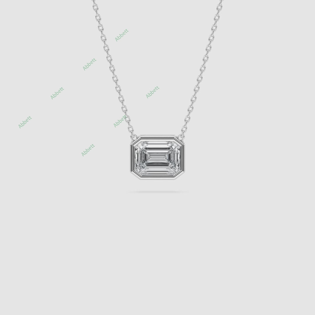 Bezel, East West Solitaire Pendant PESO026