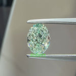 Load and play video in Gallery viewer, Oval lab grown green diamond
