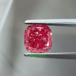 Load and play video in Gallery viewer, Cushion lab grown red diamond
